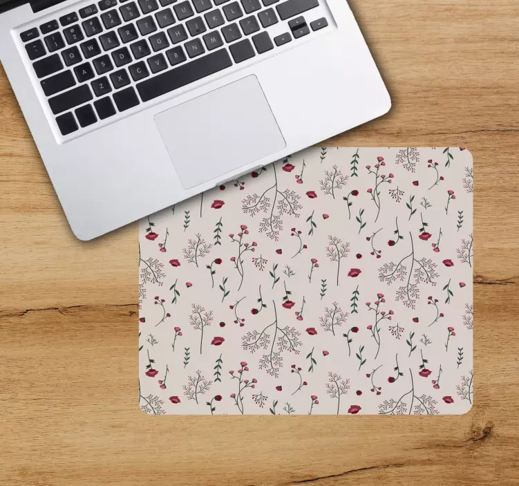 Mouse pad patterns floral design overlay - TenStickers