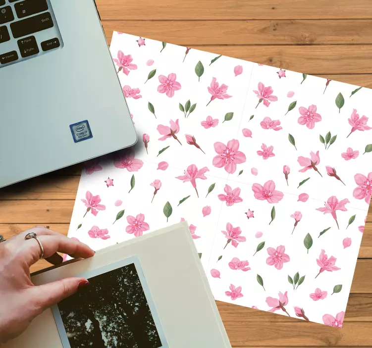 Mouse pad patterns floral pink design - TenStickers