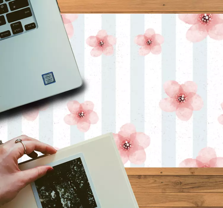 Mouse pad patterns floral stripe design - TenStickers