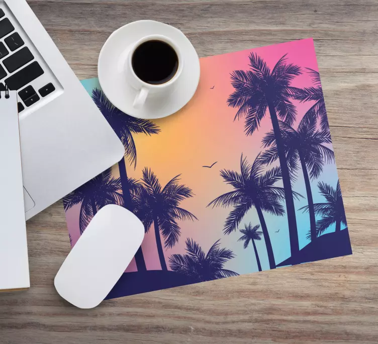 Mouse pad patterns gradient palm silhouette - TenStickers