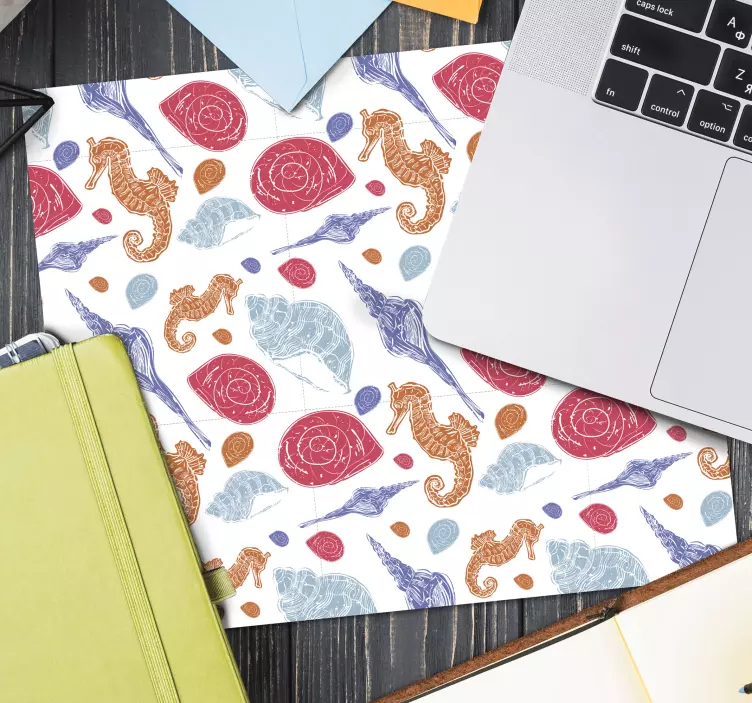 Mouse pad patterns seahorse shell design - TenStickers