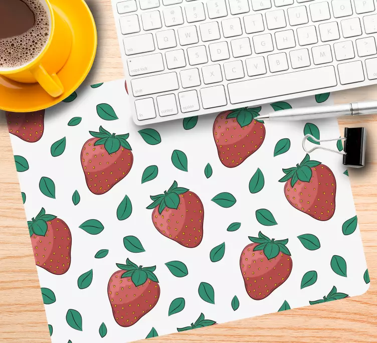 Mouse pad patterns strawberry leaf design - TenStickers