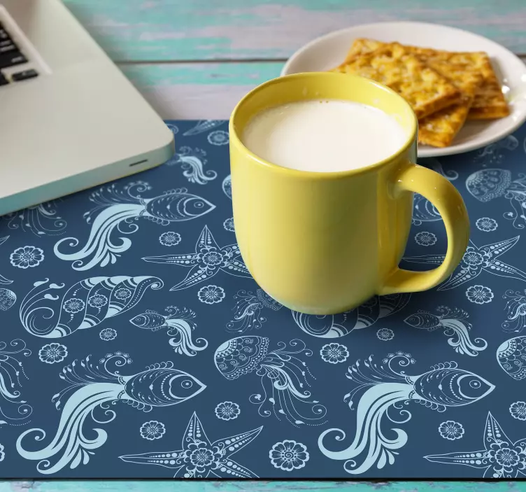 Mouse pad patterns swirling marine designs - TenStickers