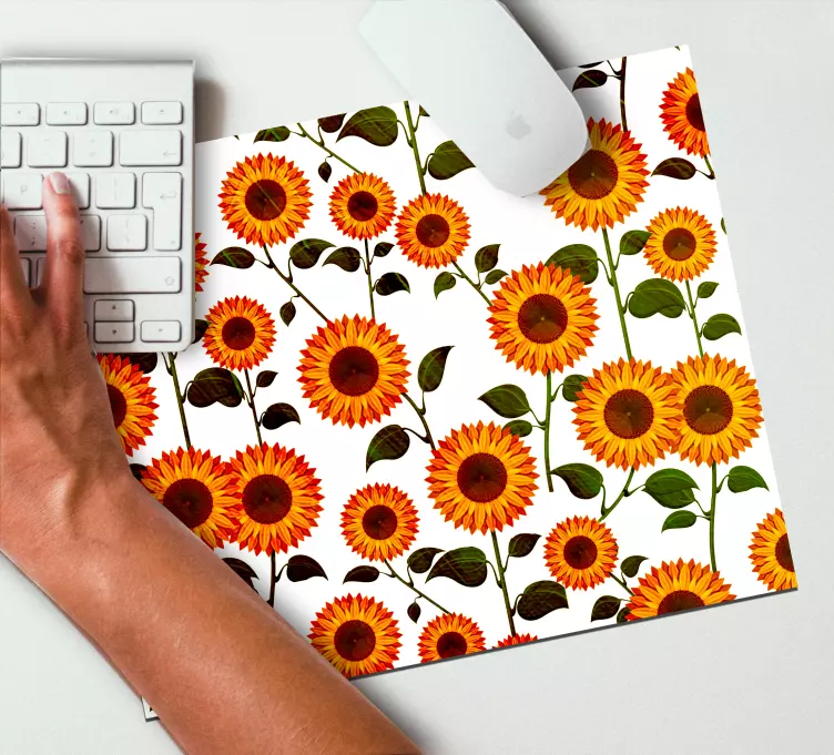 Mouse pad patterns vibrant sunflower design - TenStickers