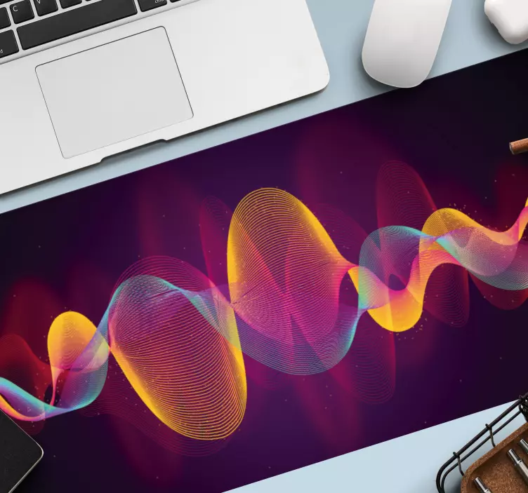 Mouse pad patterns vibrant wave designs - TenStickers
