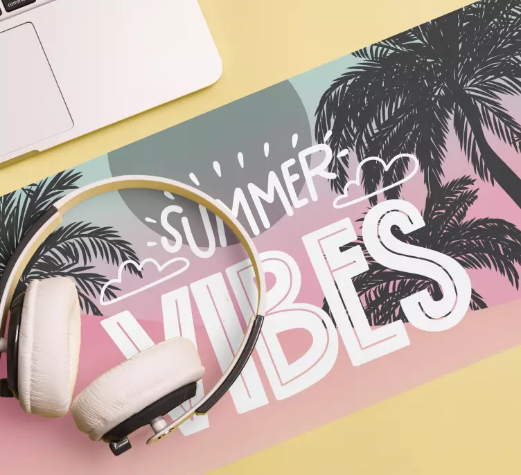 Mouse pad quotes tropical summer vibes - TenStickers