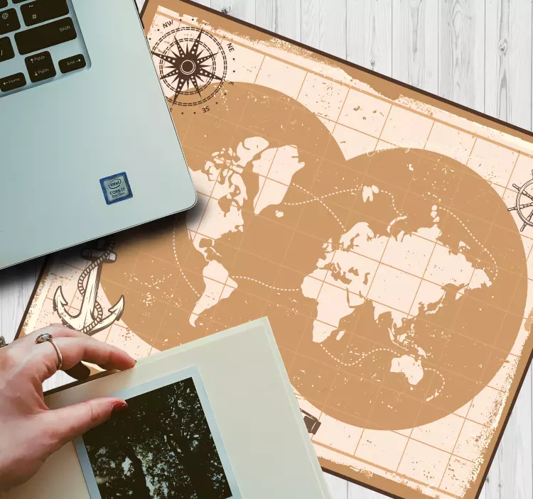 Nautical world map world map mouse pad - TenStickers