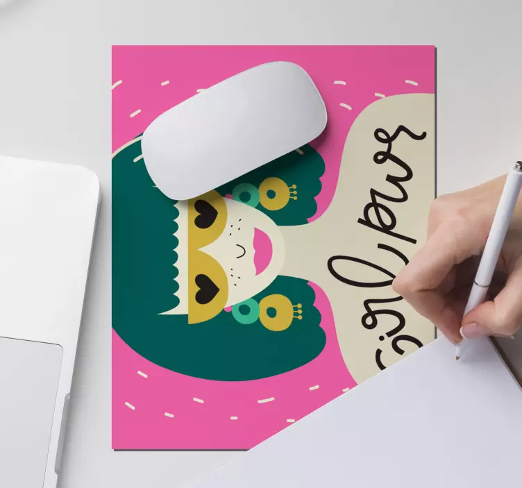 Original mouse pad bold female illustration - TenStickers
