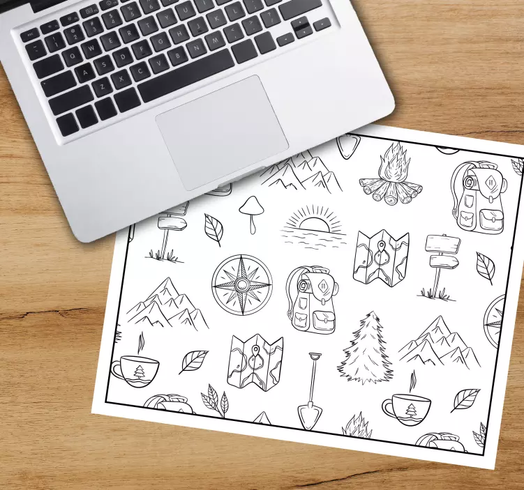 Original mouse pad camping adventure essentials - TenStickers