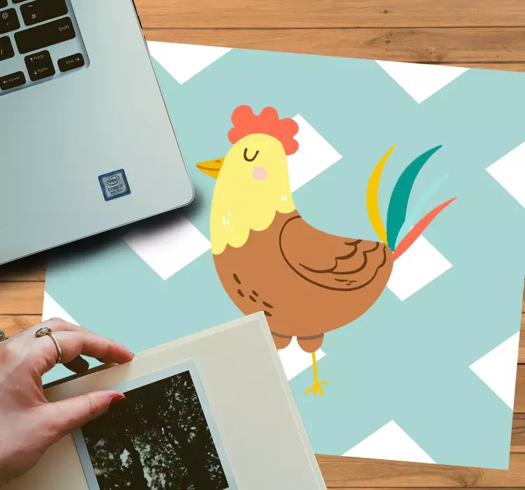 Original mouse pad charming hen illustration - TenStickers