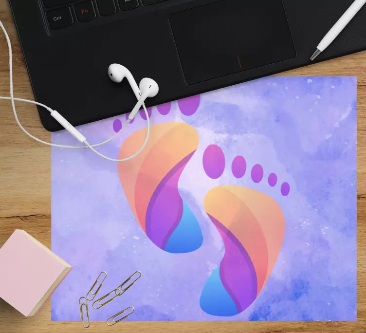 Original mouse pad colorful footprint design - TenStickers