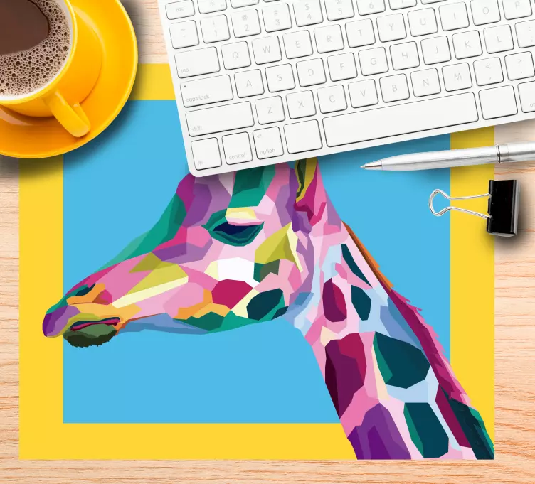Original mouse pad colorful giraffe profile - TenStickers