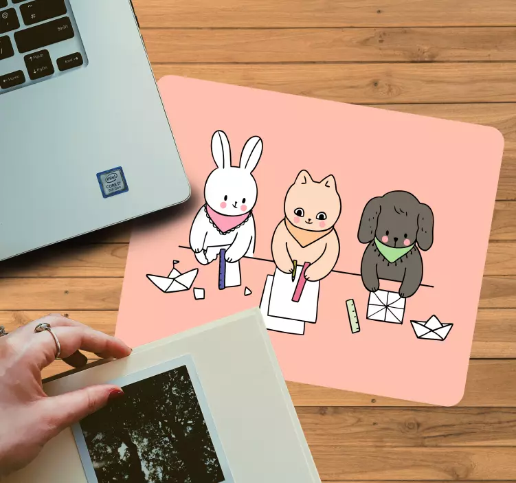 Original mouse pad cute animal companions - TenStickers