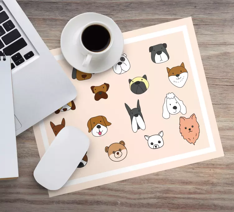 Original mouse pad cute animal faces - TenStickers