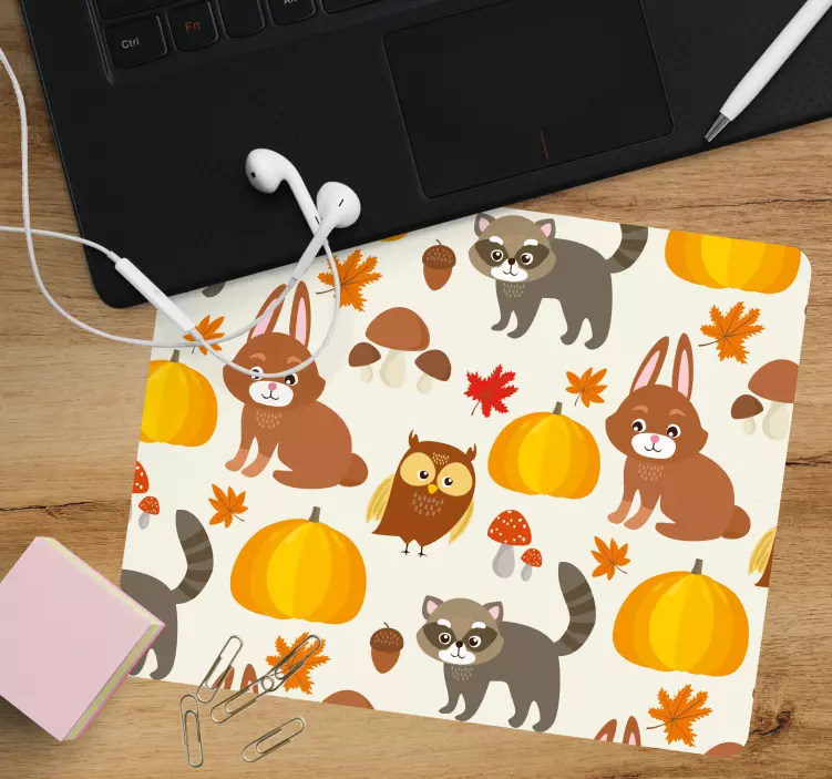 Original mouse pad cute autumn animals - TenStickers