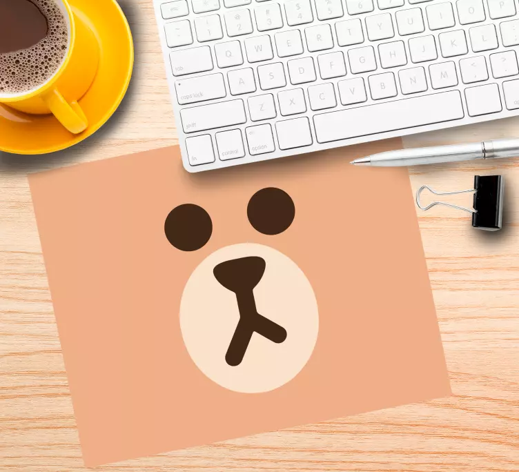 Original mouse pad cute bear face - TenStickers