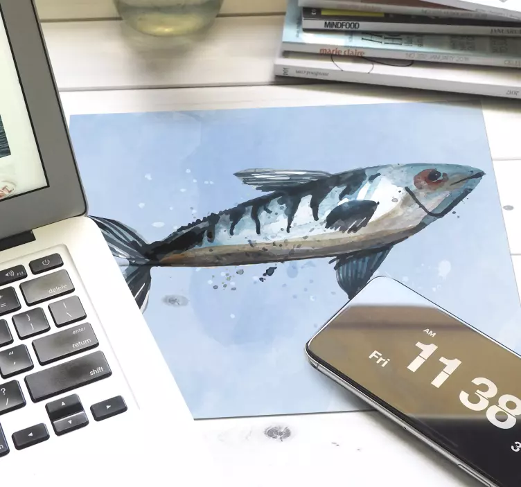 Original mouse pad detailed fish illustration - TenStickers