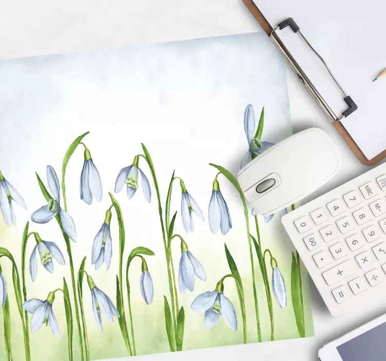 Original mouse pad elegant snowdrop design - TenStickers