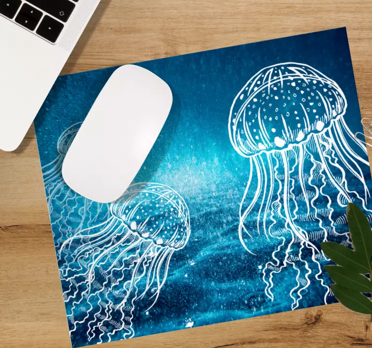 Original mouse pad ethereal jellyfish scene - TenStickers