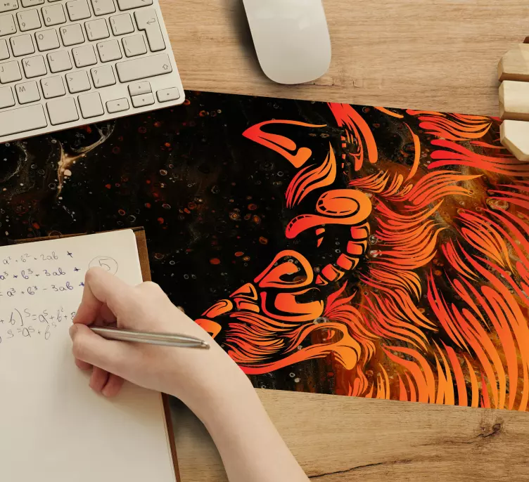 Original mouse pad fiery animal face - TenStickers