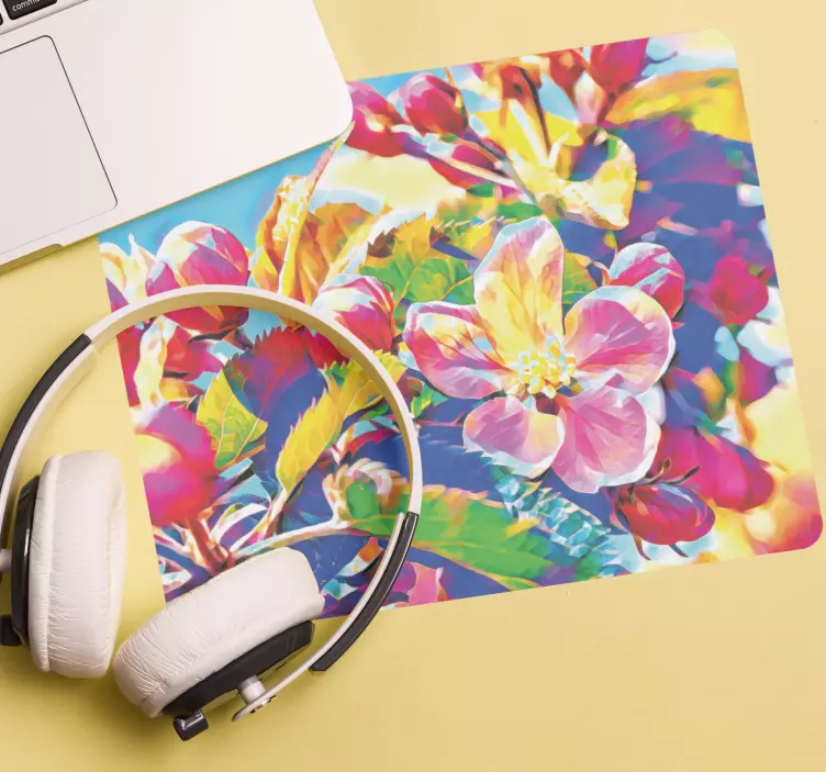 Original mouse pad floral color explosion - TenStickers