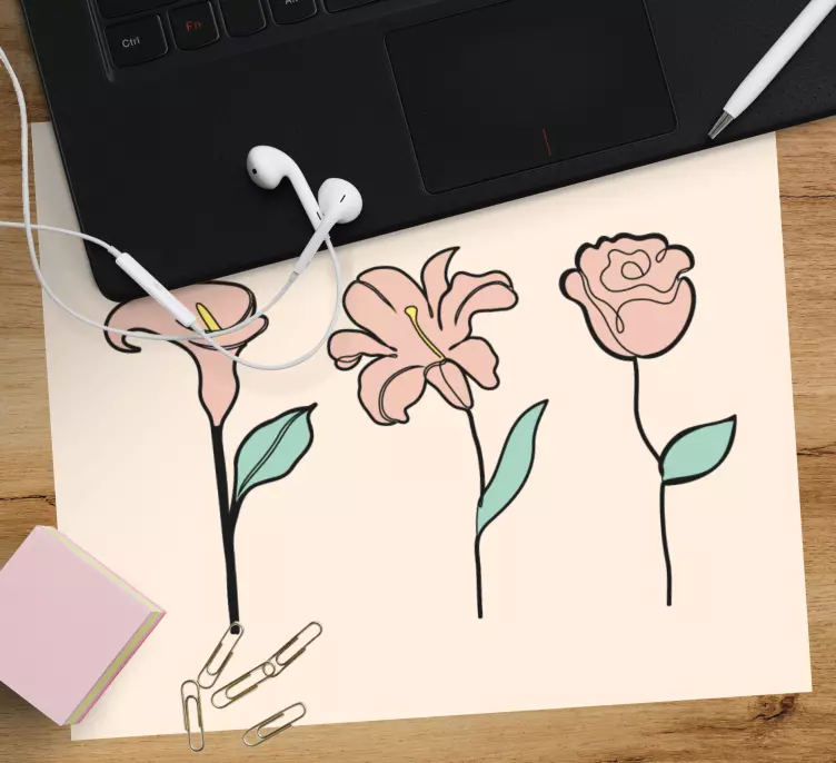Original mouse pad floral elegance trio - TenStickers