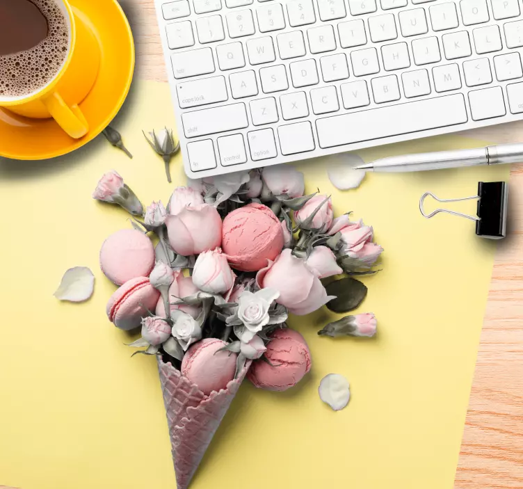 Original mouse pad floral ice cream cone - TenStickers