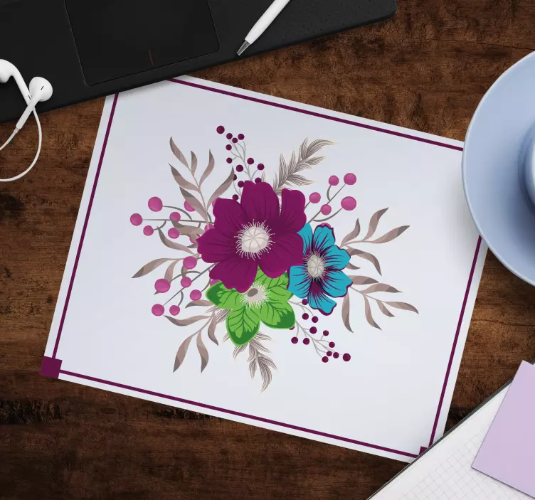 Original mouse pad floral pattern arrangement - TenStickers