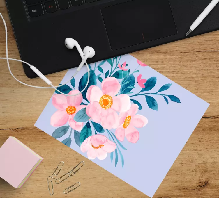 Original mouse pad floral watercolor design - TenStickers