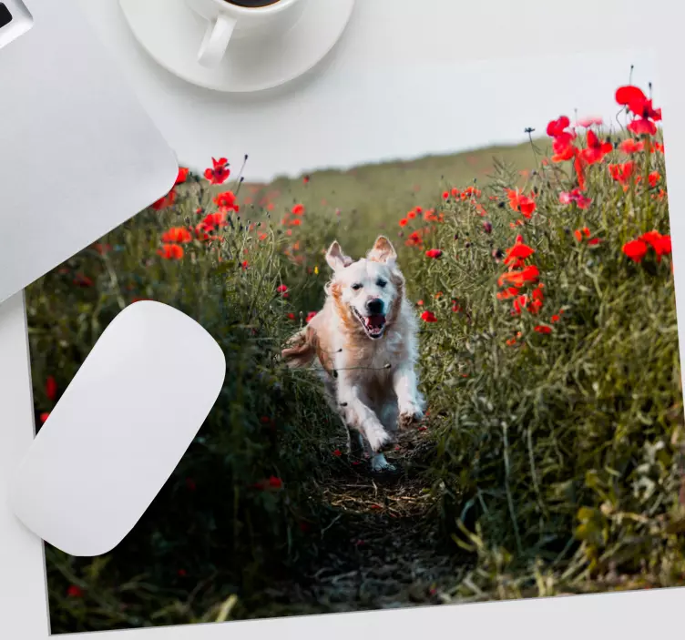 Original mouse pad happy dog running - TenStickers