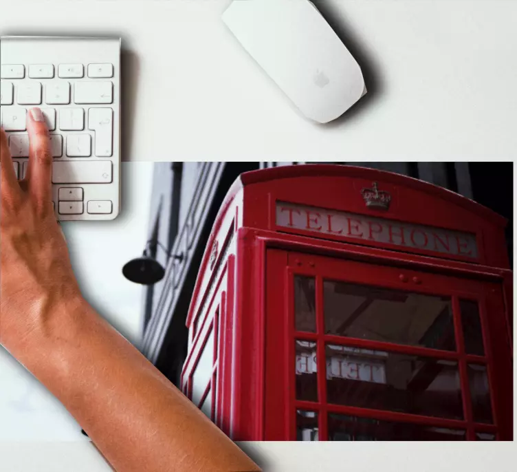 Original mouse pad historic phone booth design - TenStickers