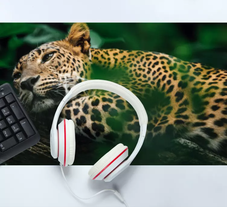 Original mouse pad leopard resting comfortably - TenStickers