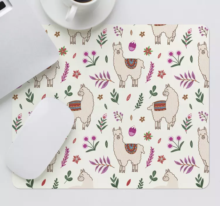 Original mouse pad llamas and floral designs - TenStickers