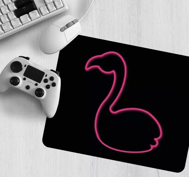Original mouse pad neon flamingo silhouette - TenStickers