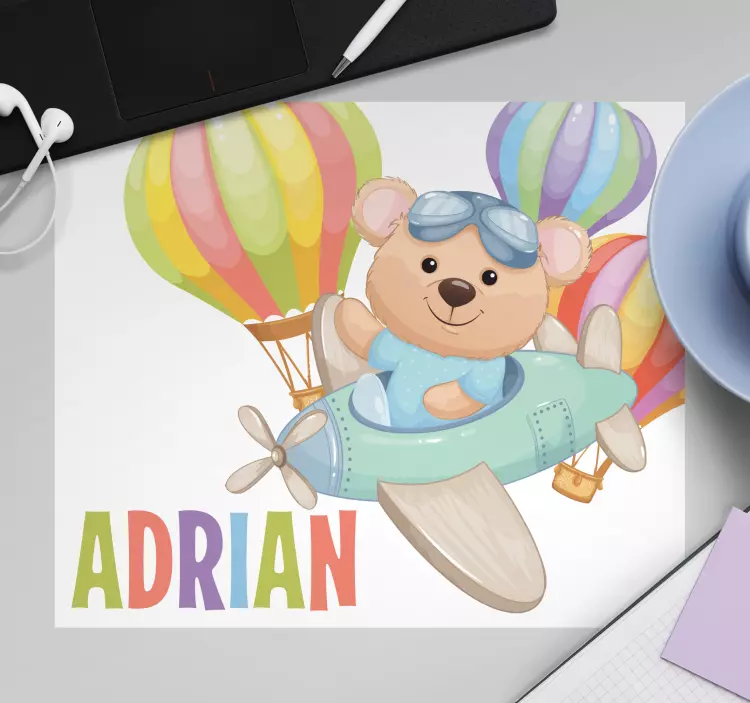 Original mouse pad playful bear adventure - TenStickers