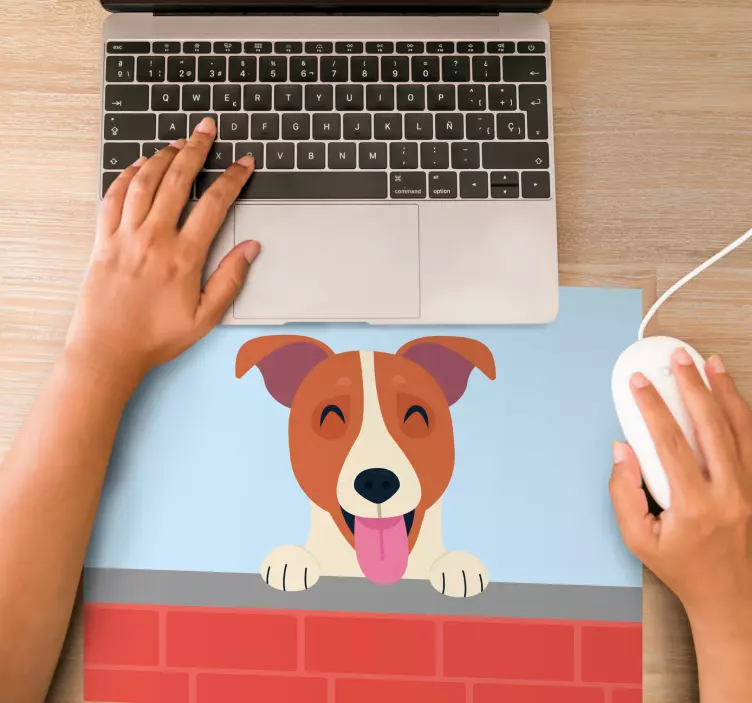 Original mouse pad playful dog peeking - TenStickers