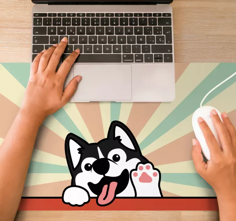 Original mouse pad playful husky design - TenStickers