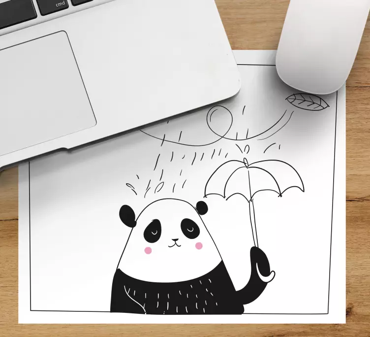 Original mouse pad playful panda with umbrella - TenStickers