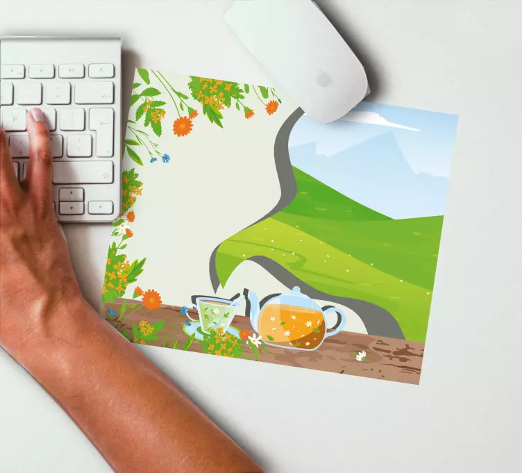 Original mouse pad refreshing herbal tea - TenStickers