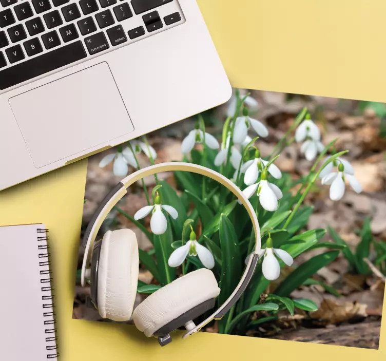 Original mouse pad snowdrop flower design - TenStickers