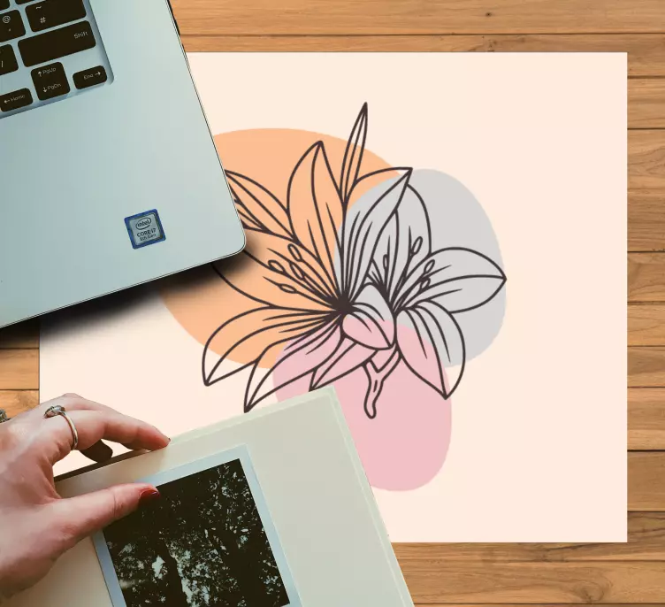 Original mouse pad stylish floral line art - TenStickers