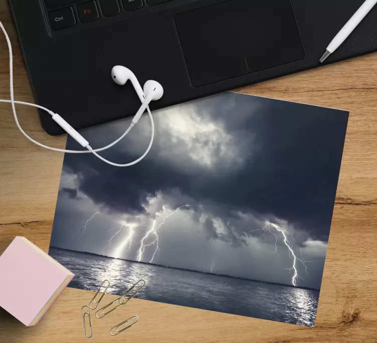 Original mouse pad thunderstorm over ocean - TenStickers