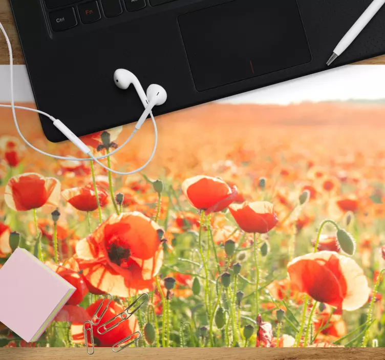 Original mouse pad vibrant poppy fields - TenStickers