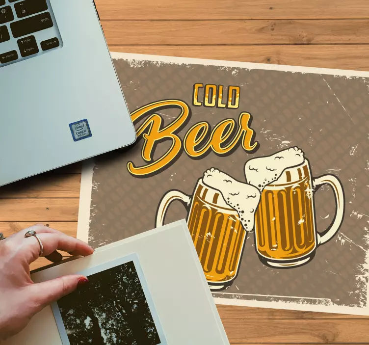 Original mouse pad with beer mug design - TenStickers