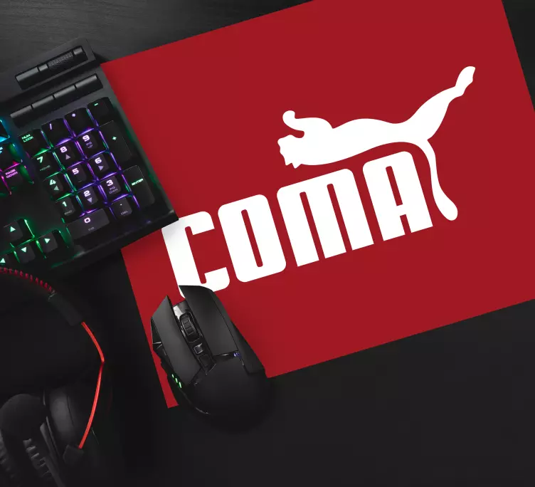 Original mouse pad with bold red lettering - TenStickers