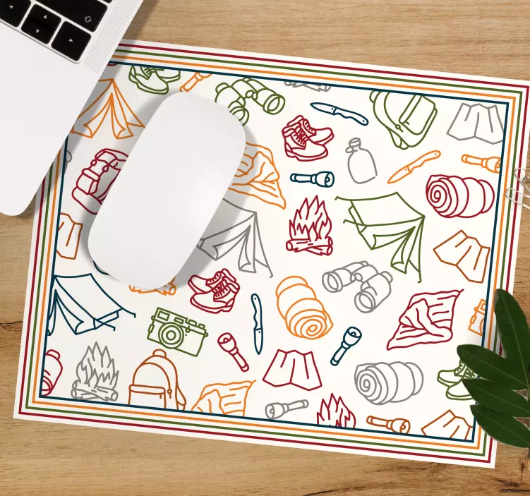 Original mouse pad with camping gear design - TenStickers