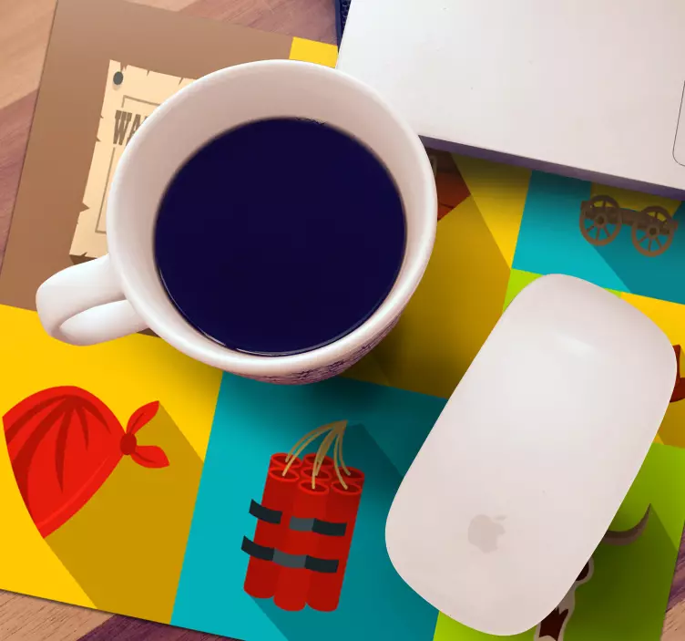Original mouse pad with cowboy icons - TenStickers