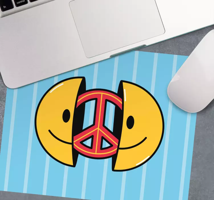 Original mouse pad with joyful peace symbol - TenStickers