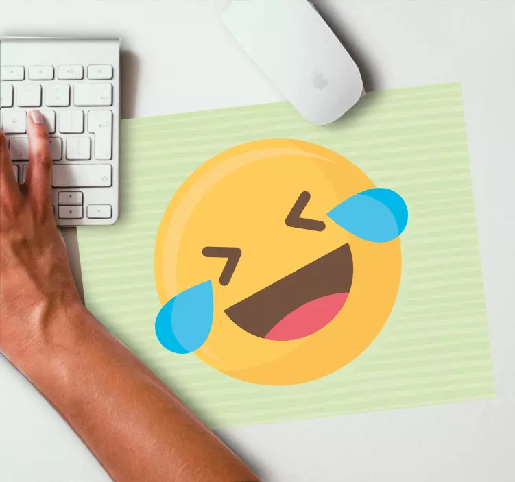 Original mouse pad with laughing emoji face - TenStickers
