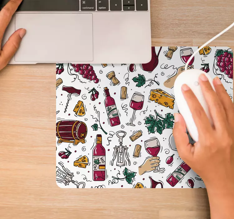 Original mouse pad with wine-themed designs - TenStickers